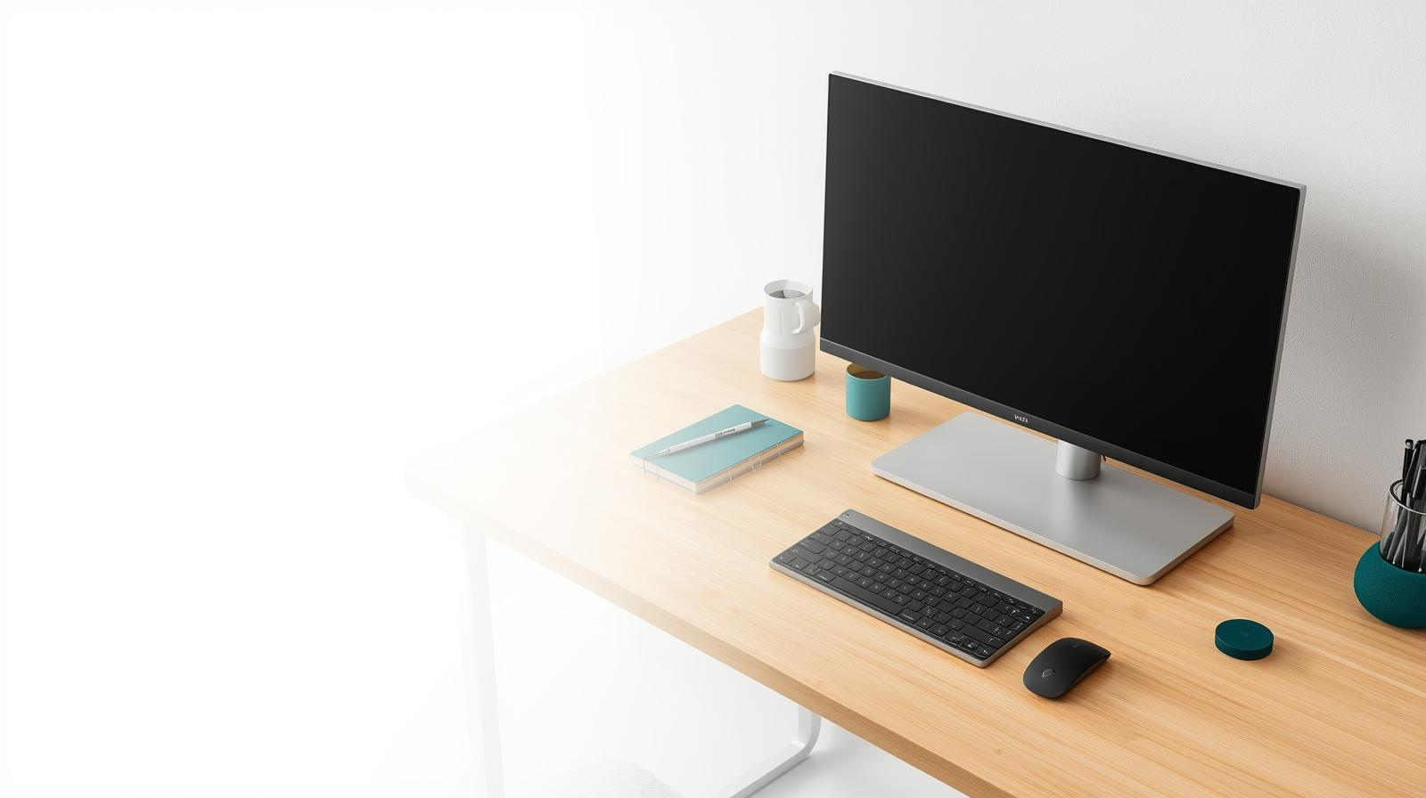 Desk setup and monitor accessories